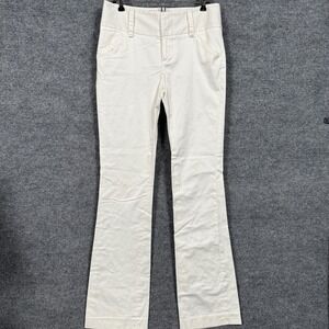 Alice+Olivia Womens Sz 4 Chino Pants White Bootcut Stretch Workwear Career